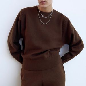 Zara knit sweatshirt style sweater